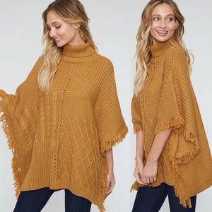 LAST ONE!  Cable Knit Poncho Sweater